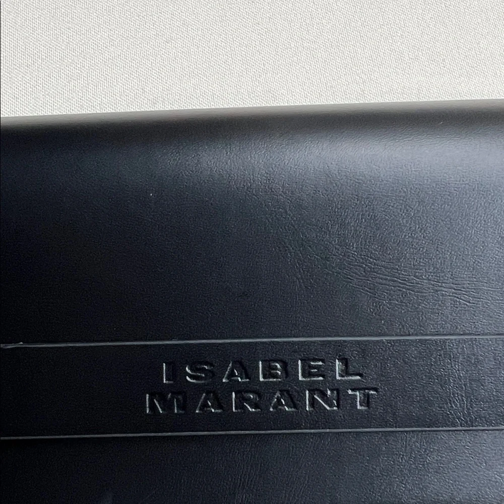 Isabel Marant Elegant Black Leather Sunglasses Case